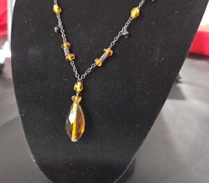 Vintage Amber Beaded Necklace